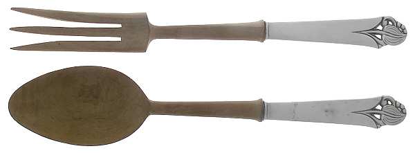 Woodlily (Sterling, 1945, Satin) Wooden Bowl 2-Piece Salad Set