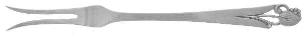 Woodlily (Sterling, 1945, Satin) Small Solid Cold Meat Serving Fork