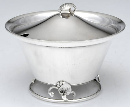 Woodlily (Sterling, 1945, Hollowware) All Sterling Marmalade Base & Lid