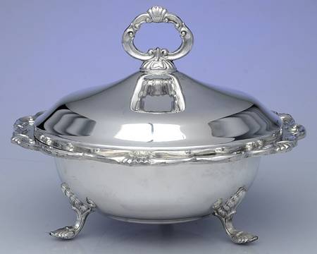 Georgetown (Silverplate, Hollowware) Plated Round Covered Casserole with Glass