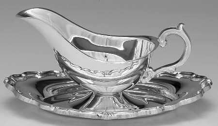 Georgetown (Silverplate, Hollowware) Plated Gravy Boat with Attached Underplate