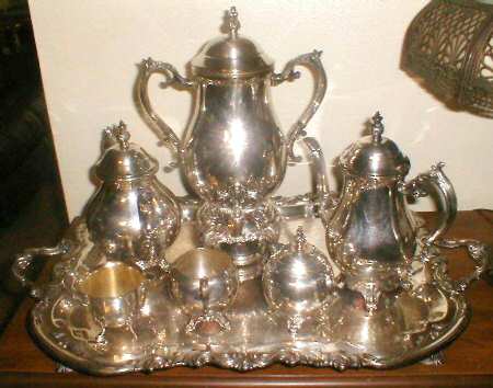 2333 (Silverplate, Hollowware) 7-Piece Plated Tea Set (w/ Waste, Kttle & Try)