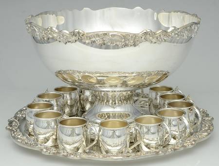 5614 (Silverplate, Hollowware) 14 Pc Punch Set (PUN, 12 PUNC & PUNT)