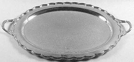 Melon (Silverplate, Hollowware) Large Silverplate Waiter Tray