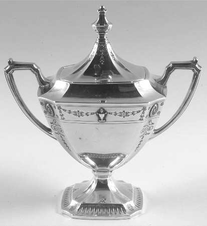 Georgian Garland (Sterling, Hollowware) Sugar Bowl & Lid