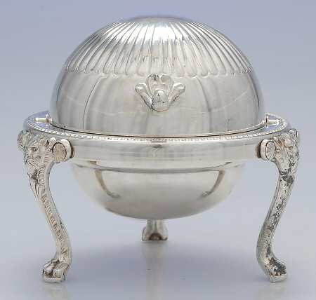 273 (Silverplate, Hollowware) Round Roll Top Butter No Glass Liner