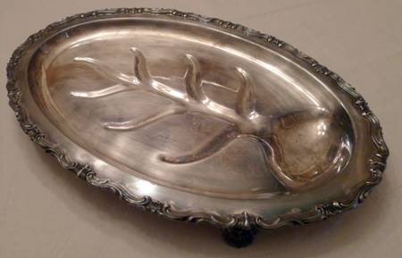 6006 (Silverplate, Hollowware) Meat Platter with Well Tree