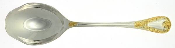 Golden Old Vienna (Silverplate, Gold Accents) Solid Salad Serving Spoon