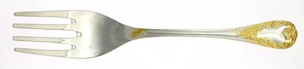 Golden Old Vienna (Silverplate, Gold Accents) Solid Salad Serving Fork