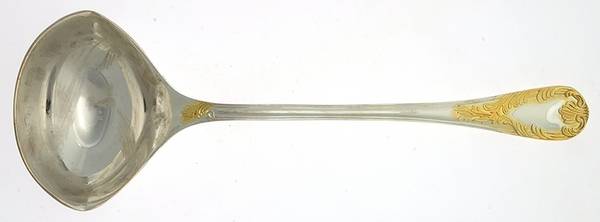 Golden Old Vienna (Silverplate, Gold Accents) Punch Ladle Solid Piece