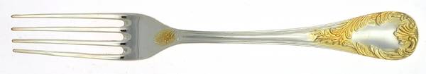 Golden Old Vienna (Silverplate, Gold Accents) Fork
