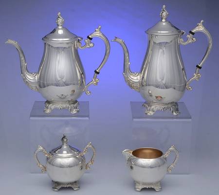 2462 (Silverplate, Hollowware) (4 Piece) Silverplate Tea Set
