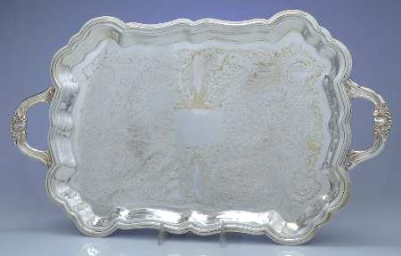 2462 (Silverplate, Hollowware) Large Footed Waiter Tray