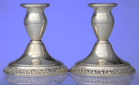 Margaret Rose (Sterling, Hollowware) Pair of Weighted Candlesticks