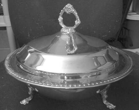FBR21 (Silverplate, Hollowware) Silverplate Round Covered Casserole