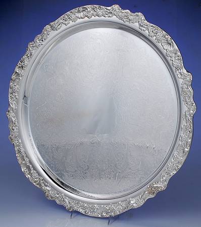 FBR25 (Silverplate, Hollowware) Round Tray For Punch Bowl