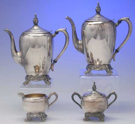 2670 (Silverplate, Hollowware) (4 Piece) Silverplate Tea Set
