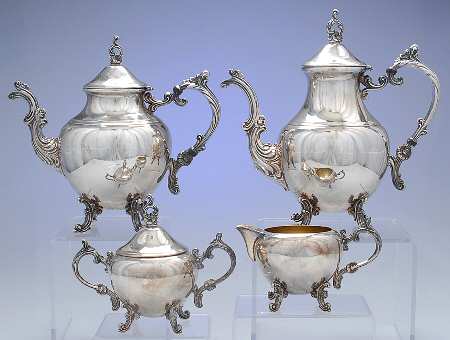 1960 (Silverplate, Hollowware) (4 Piece) Silverplate Tea Set