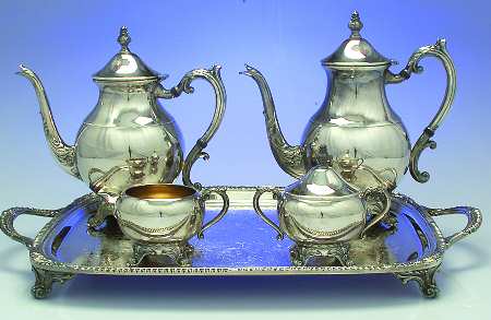 2391 (Silverplate, Hollowware) 4 Piece Tea Set (w/Complimentary Tray)
