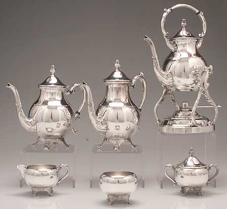 2391 (Silverplate, Hollowware) 6-Piece Plated Tea Set (Waste & Kettle)