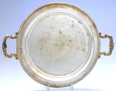 2391 (Silverplate, Hollowware) 13" Handled Round Tray