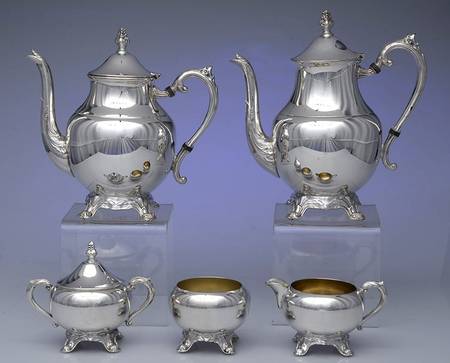 FBR30 (Silverplate, Hollowware) 5-Piece Plated Tea Set (with Waste)