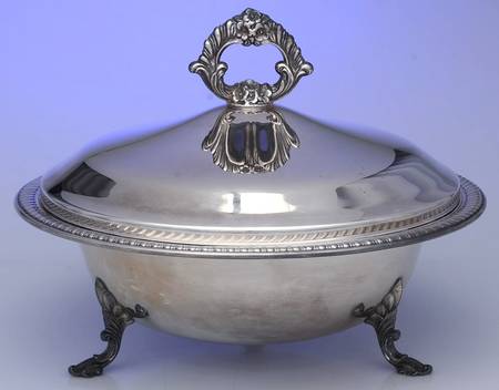 1200 (Silverplate, Hollowware) Silverplate Round Covered Casserole