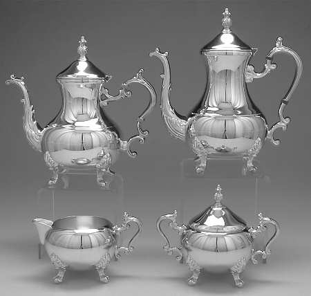 Lady Margaret (Silverplate, Hollowware) (4 Piece) Silverplate Tea Set