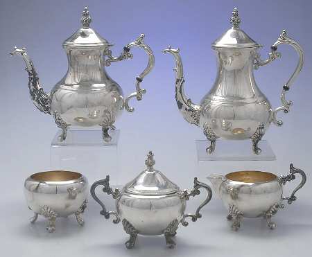 Lady Margaret (Silverplate, Hollowware) 5-Piece Plated Tea Set (with Waste)