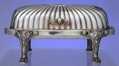 357 (Silverplate, Hollowware) Round Roll Top Butter No Glass Liner