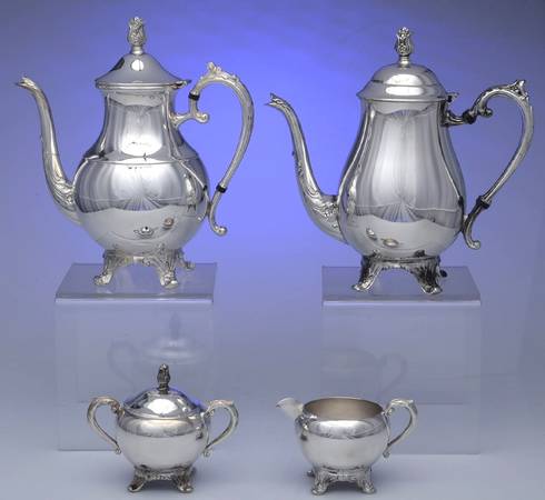 1224 (Silverplate, Hollowware) (4 Piece) Silverplate Tea Set