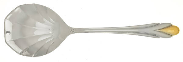 Amore (Stainless, Gold Accent) Solid Serving Spoon