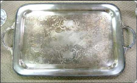 1760 (Silverplate, Hollowware) Large Silverplate Waiter Tray by Friedman