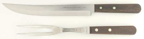 FLI4 (Stainless) Large 2-Piece Roast Carving Set w/Stainless Blade