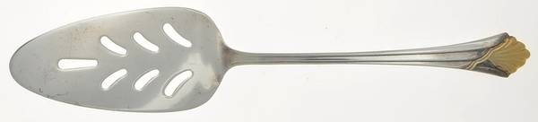 FTU16GA (Silverplate, Gold Accent) Solid Pierced Pie Server