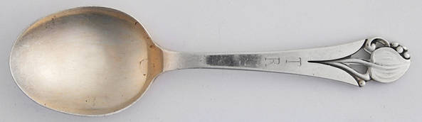 Woodlily (Sterling, 1945, Glossy) Straight Handle Baby Spoon