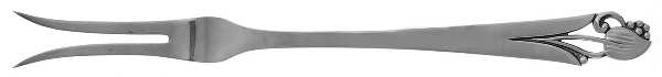 Woodlily (Sterling, 1945, Glossy) Small Solid Cold Meat Serving Fork