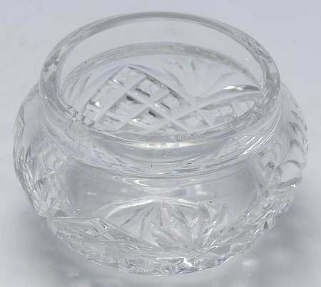 2072 (Sterling, Hollowware) Crystal Powder Jar-No Sterling Lid by Foster & Bailey