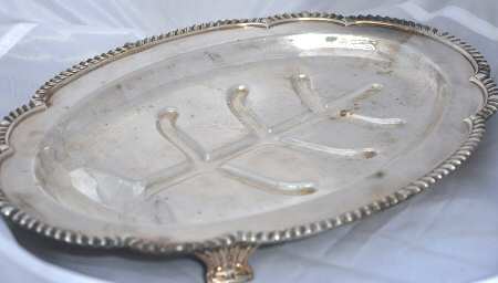 2150 (Silverplate, Hollowware) Meat Platter with Well Tree by Friedman