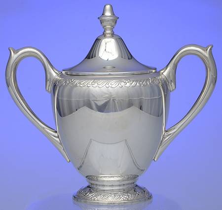 400-Floral (Sterling, Hollowware) Sugar Bowl & Lid