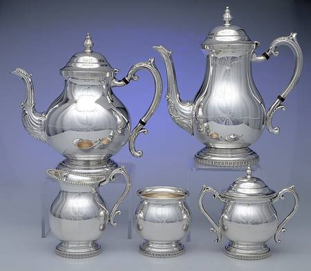 2351 (Silverplate, Hollowware) 5-Piece Plated Tea Set (with Waste)