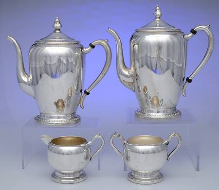 1211 (Silverplate, Hollowware) (4 Piece) Silverplate Tea Set