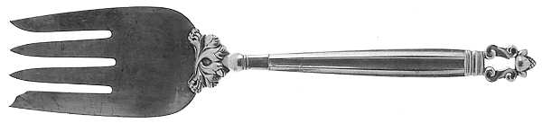 Acorn (Sterling, 1915) Large 4-Tine Cold Meat Serving Fork