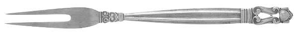 Acorn (Sterling, 1915) 2-Tine Cold Cut Serving Fork