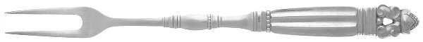 Acorn (Sterling, 1915) Large 2-Tine Cold Meat Serving Fork
