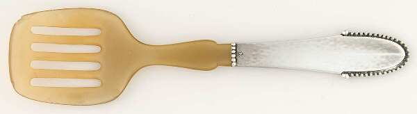 Beaded (Sterling, 1916) Herring Serving Fork with Horn Tines