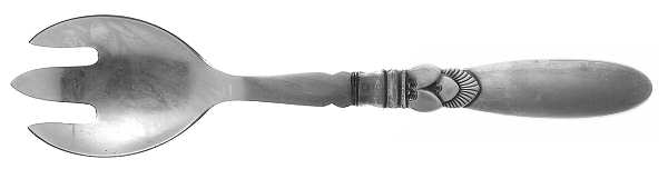 Cactus (Sterling, 1930) Salad Serving Fork Stainless Prongs Medium