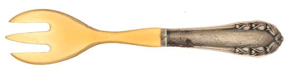Lily of The Valley-Rose (Sterling) Relish Fork with Horn Tines
