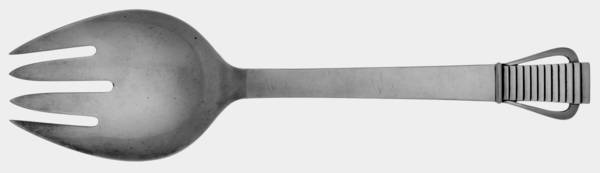 Parallel (Sterling, 1931) Vegetable Serving Fork (Solid) by Georg Jensen (Denmark)