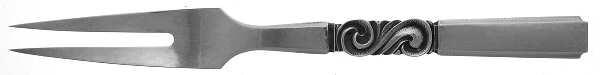 Scroll (Sterling, 1927) Medium 2-Tine Cold Meat Serving Fork